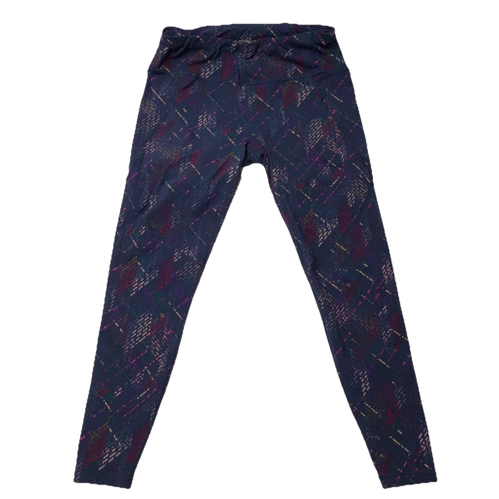 Sweaty Betty Power 7/8 Gym Leggings Blue Deconstructed Check Print Size US 12